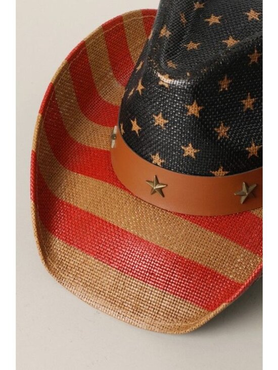 NEW Mirmaru Star Band Patriotic Star Studded Red White Blue Western Cowboy Hat main image 7